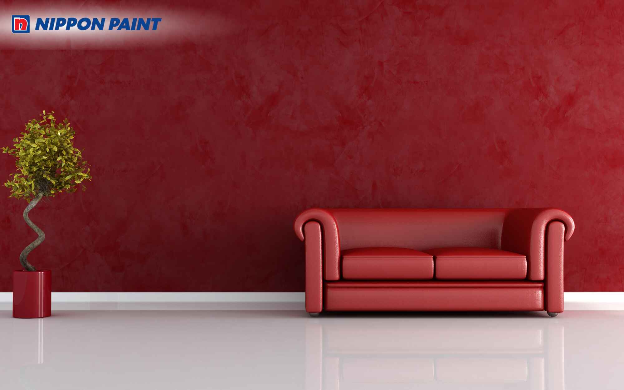 Tường sơn màu đỏ gạch vừa cá tính vừa dễ kết hợp với nội thất hiện đại