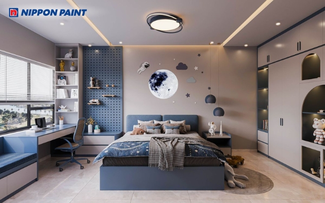 Phòng ngủ màu xanh dương giúp kích thích sự sáng tạo