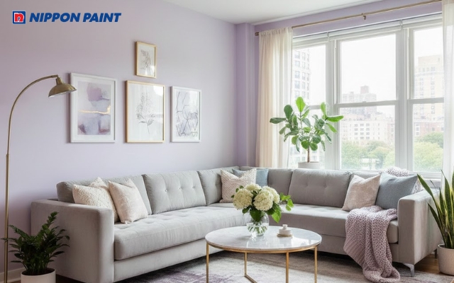 Sắc tím pastel mang đến cảm giác nhẹ nhàng, thư thái