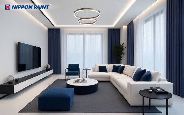 Cặp màu xanh dương - trắng được nhiều gia chủ yêu thích