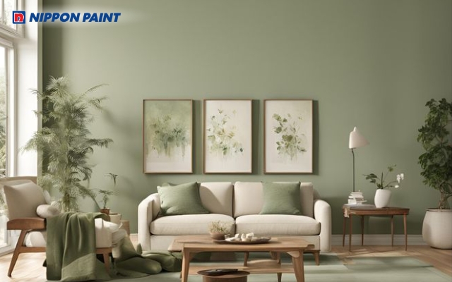 Sơn nhà màu xanh lá tạo nguồn năng lượng tươi mới cho gia chủ