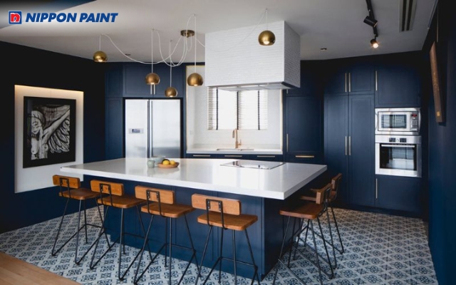 Mẫu màu sơn nhà xanh biển nhạt mang lại cảm giác thư thái cho tuổi Tý mệnh Thủy