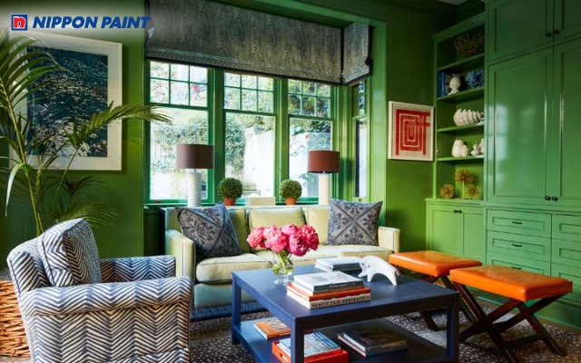 Mẫu màu sơn nhà mệnh Mộc cho người tuổi Tý, gần gũi thiên nhiên