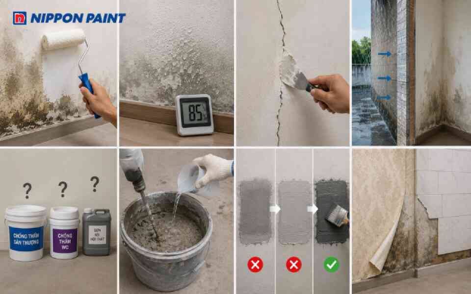 Một số lỗi phổ biến khi xử lý chống thấm cho tường nhà