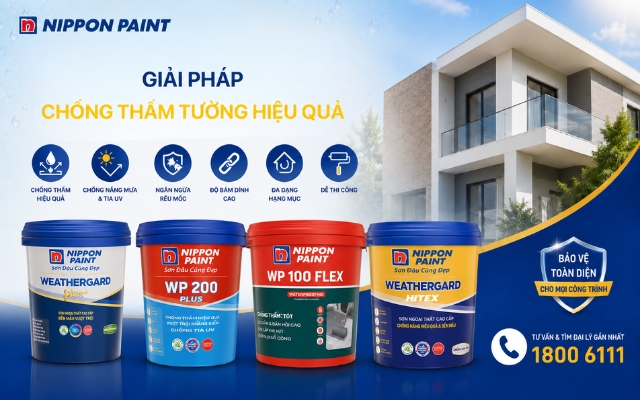 Nippon Paint mang đến các giải pháp phù hợp và hiệu quả cho mọi bức tường bị thấm nước