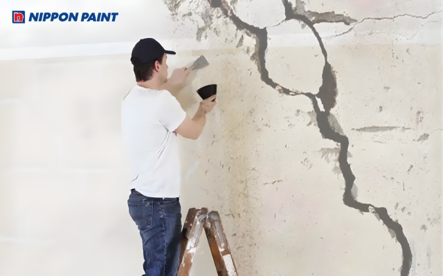 Vật liệu và bề mặt tường không được bảo quản đúng cách là nguyên nhân khiến tường bị nứt chân chim