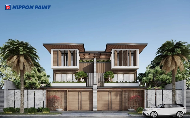 Villa song lập kết hợp sự riêng tư và thiết kế đối xứng hài hòa
