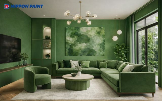Màu xanh thuộc hành Mộc giúp nuôi dưỡng nguồn năng lượng tích cực cho gia chủ