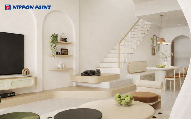 Gam trắng sứ tạo nền vững chắc để gia chủ mệnh Kim dễ dàng phối màu nội thất