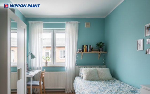 Nên sơn trần nhà sáng hơn màu tường giúp không gian được cao và thoáng hơn