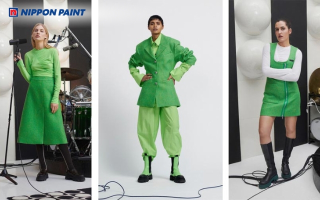 Màu xanh lá trong thời trang thể hiện phong cách tự nhiên và bền vững