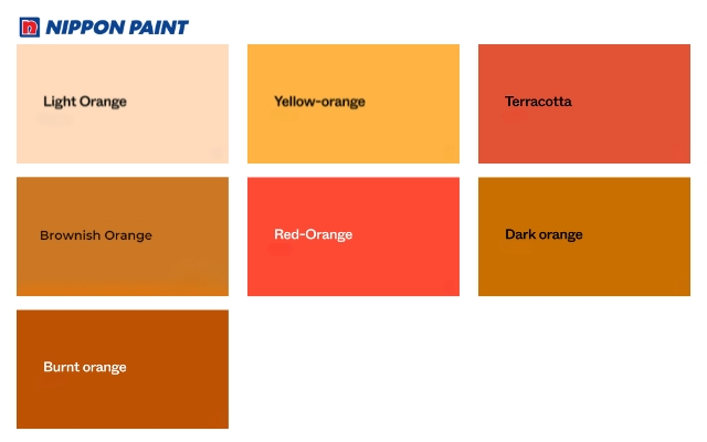 Các sắc thái màu cam đa dạng phù hợp nhiều phong cách thiết kế khác nhau