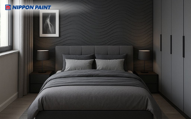 Phòng ngủ tông màu đen - xám được nhiều gia chủ yêu thích