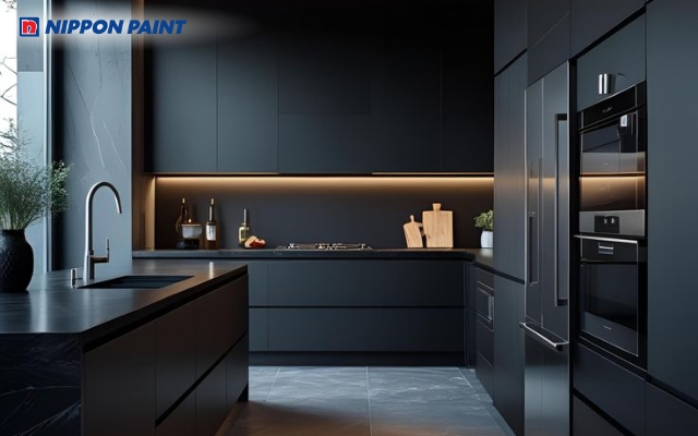Màu đen tạo cảm giác gọn gàng, sạch sẽ cho nhà bếp