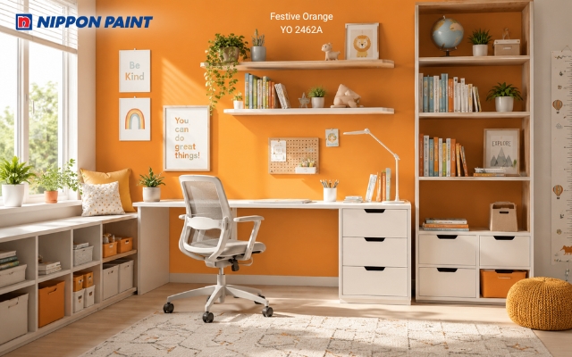 Màu cam (Festive Orange - YO 2462A) mang tinh thần sáng tạo nhiệt huyết và sự trẻ trung năng động
