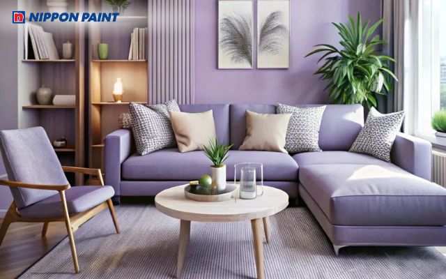 Màu tím phù hợp với những không gian nội thất cần sự thư giãn và yên tĩnh