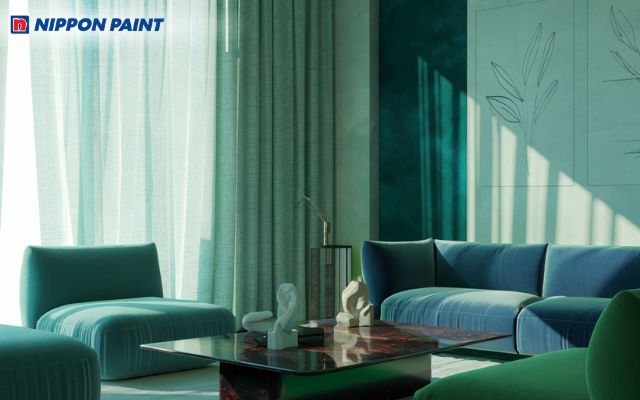 Xanh dương kết hợp xanh lá mang lại cảm giác gần gũi với thiên nhiên