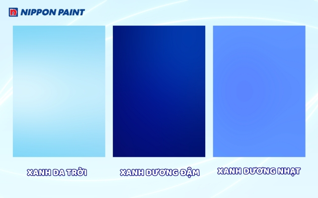 Màu xanh dương có 3 sắc độ được sử dụng phổ biến hiện nay