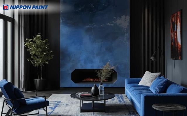 Màu đen và xanh dương là một sự kết hợp giúp tạo chiều sâu