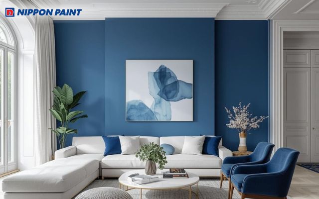 Khi đi cùng màu trắng, xanh dương trở nên sáng và thanh thoát hơn