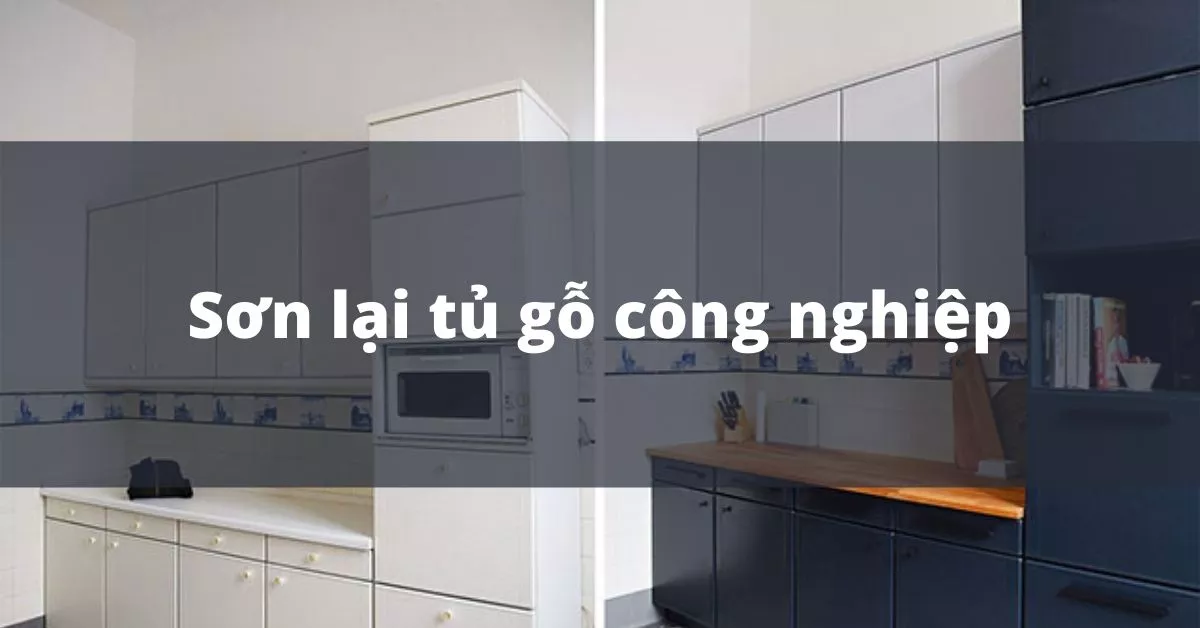 sơn lại tủ gỗ công nghiệp