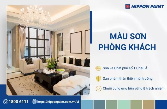 40 màu sơn trang trí phòng khách hiện đại theo phong thủy