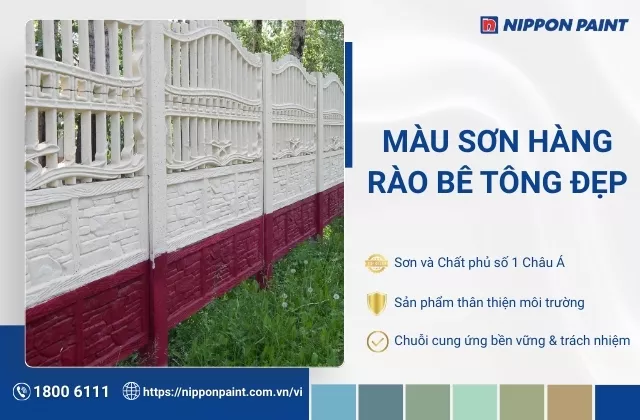 25 mẫu phối màu sơn hàng rào bê tông đẹp, bền màu