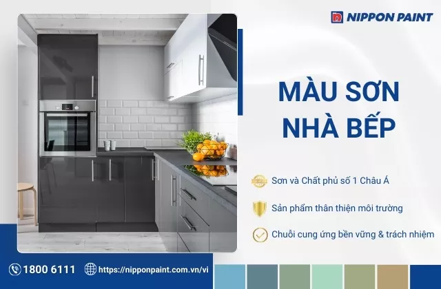 Lựa chọn màu sơn nhà bếp đẹp, hợp phong thủy