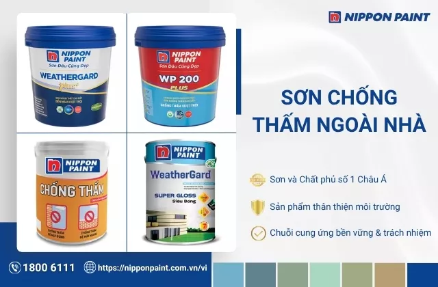 8 loại sơn chống thấm ngoài trời bền màu, bảo vệ tường tối ưu