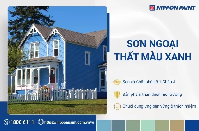 30 mẫu sơn ngoại thất màu xanh đẹp và phong cách