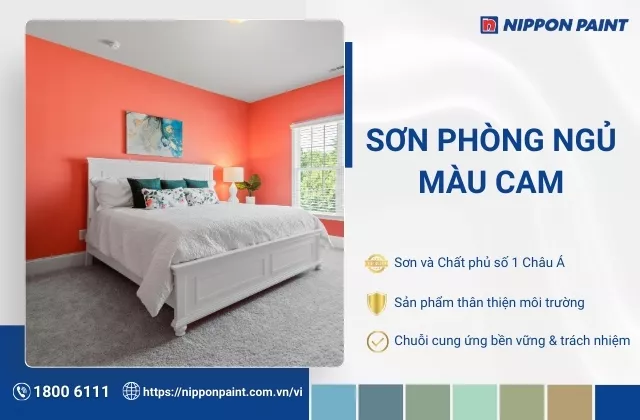 Tổng hợp 48 mẫu sơn phòng ngủ màu cam ấm áp, hiện đại