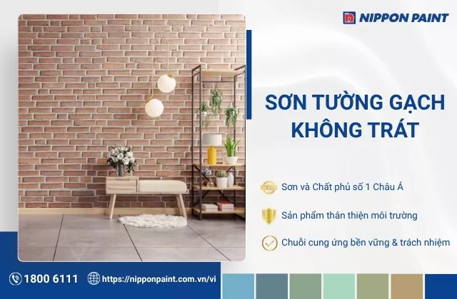 Sơn tường gạch không trát: Lợi ích và Quy trình thi công chuẩn