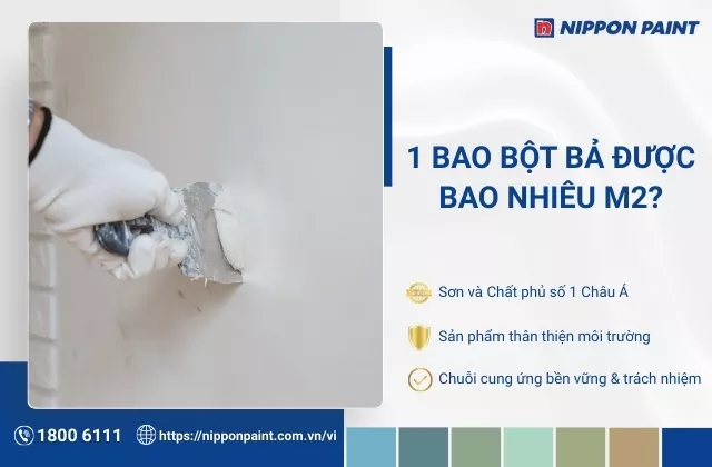Định mức 1 bao bột bả được bao nhiêu m2?