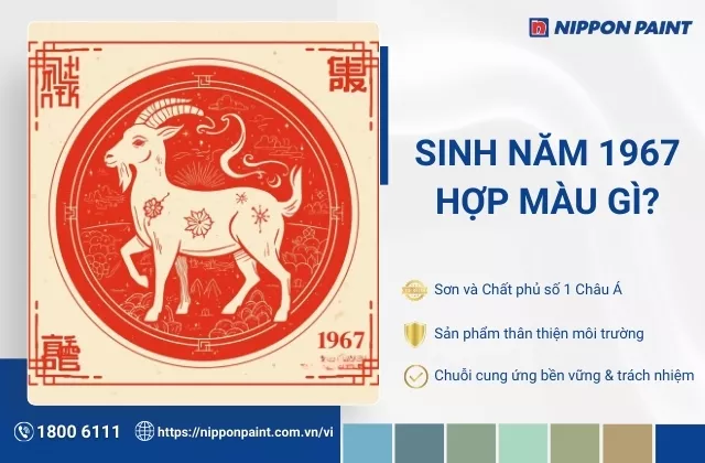 1967 hợp màu gì? Gợi ý 20 mẫu phối màu sơn nhà hợp mệnh gia chủ