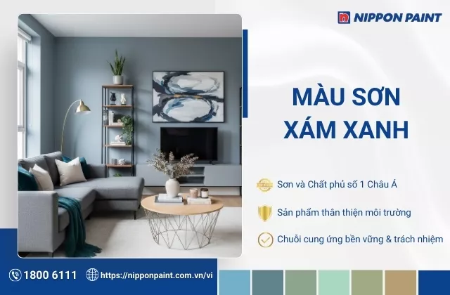 19 mẫu màu sơn xám xanh nâng tầm thẩm mỹ cho ngôi nhà