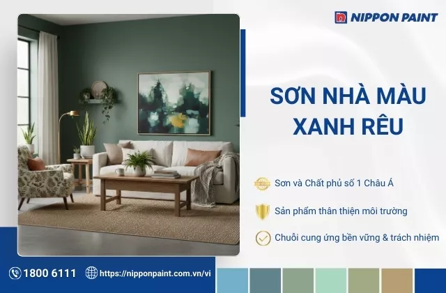 Sơn nhà màu xanh rêu là gì? Ý nghĩa và cách sơn màu xanh rêu đẹp