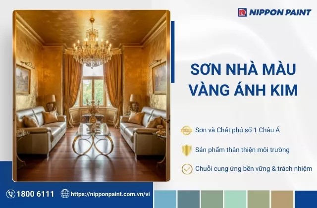19 sơn nhà màu vàng ánh kim cho không gian sang trọng