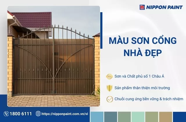 22 mẫu màu sơn cổng nhà đẹp hợp phong thủy