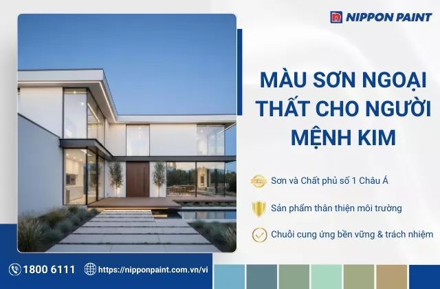 Màu sơn ngoại thất cho người mệnh Kim