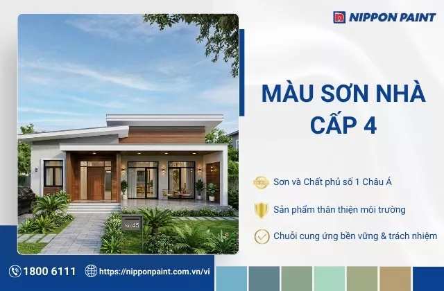 20 mẫu phối màu sơn nhà cấp 4 đẹp ấn tượng