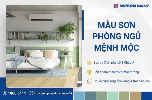 20 mẫu phối màu sơn phòng ngủ cho gia chủ mệnh Mộc