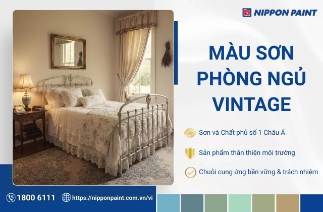8 màu sơn phòng ngủ Vintage HOT trở lại trong thiết kế
