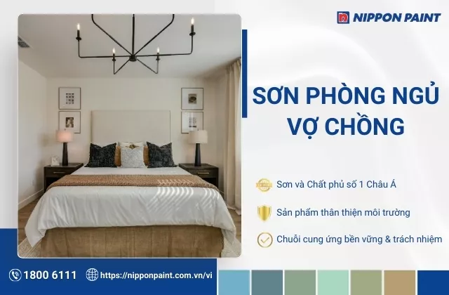Top 7 màu sơn phòng ngủ vợ chồng đẹp, dễ ngủ và hợp mệnh