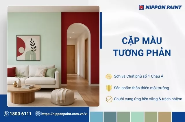 Các cặp màu tương phản phổ biến và cách phối màu đẹp, cân đối