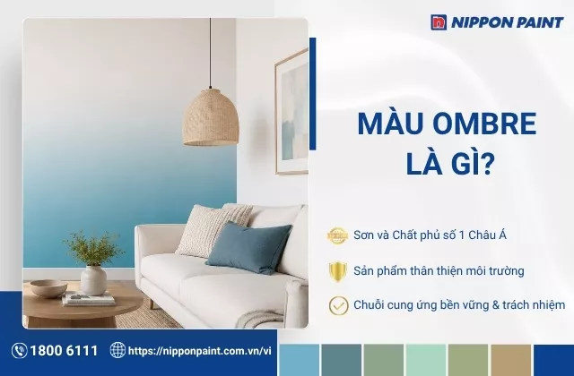 Màu ombre là gì? Cách phối và sơn tường ombre đẹp, hài hòa