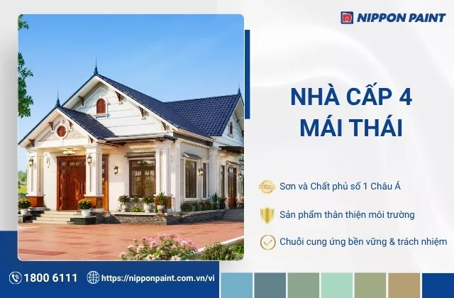 50+ mẫu nhà cấp 4 mái Thái đẹp, hiện đại, tối ưu công năng