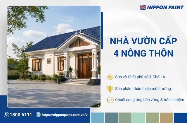 35+ Mẫu nhà vườn cấp 4 nông thôn đẹp, tiện nghi
